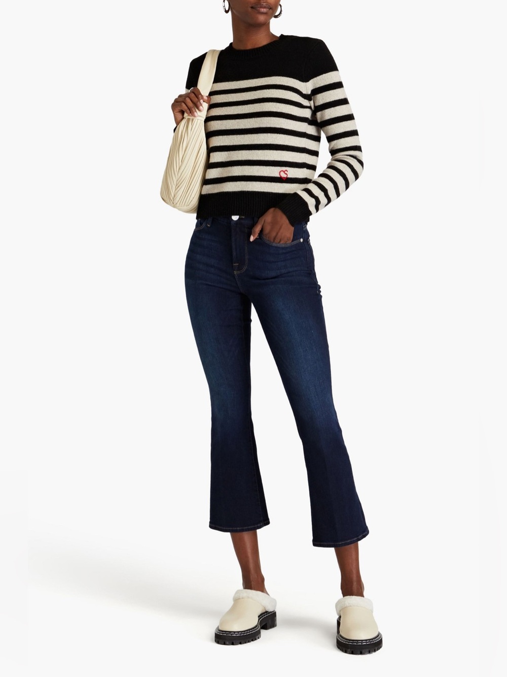 FRAME Le Crop Mini Boot High-Rise Cropped
Bootcut Filbert Dark Blue Jeans EUC 28